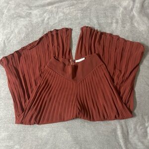 Wide Leg Burnt Orange Lush Pants